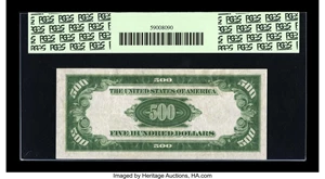 image for: Fr. 2201-E $500 1934 LGS Federal Reserve Note. PCGS Extremely Fine 45PPQ....