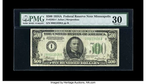 image for: Fr. 2202-I $500 1934A Federal Reserve Note. PMG Very Fine 30....
