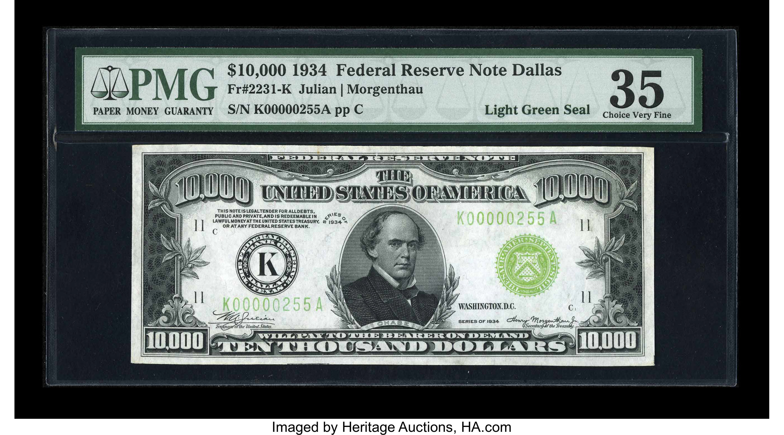 image for: Fr. 2231-K $10000 1934 Federal Reserve Note. PMG Choice Very Fine 35....