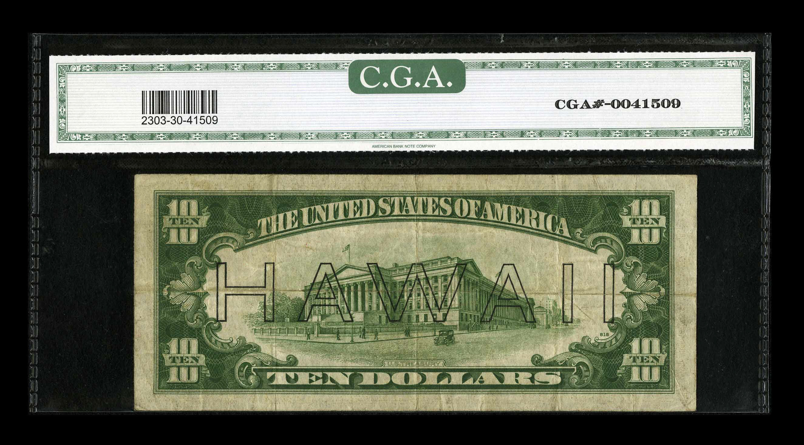 image for: Fr. 2303* $10 1934A Hawaii Federal Reserve Note. CGA Very Fine 30....