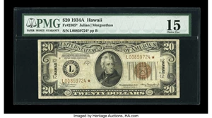 image for: Fr. 2305* $20 1934A Hawaii Federal Reserve Note. PMG Choice Fine 15....