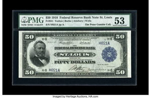 image for: Fr. 831 $50 1918 Federal Reserve Bank Note PMG About Uncirculated 53....