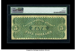 image for: Fr. 3 $5 1861 Demand Note PMG Choice Fine 15....