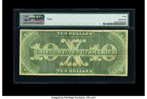 image for: Fr. 6 $10 1861 Demand Note PMG Very Fine 30....