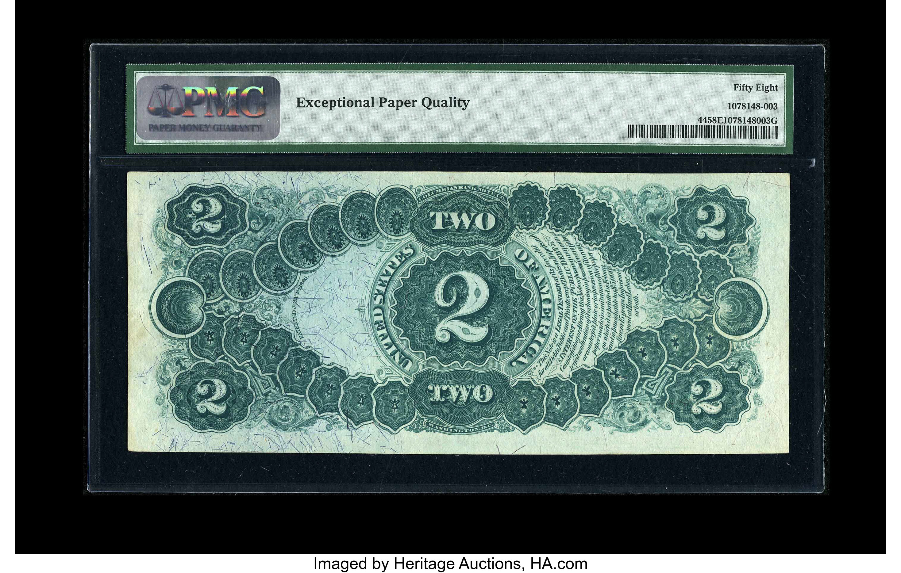 image for: Fr. 44 $2 1875 Legal Tender PMG Choice About Unc 58 EPQ.