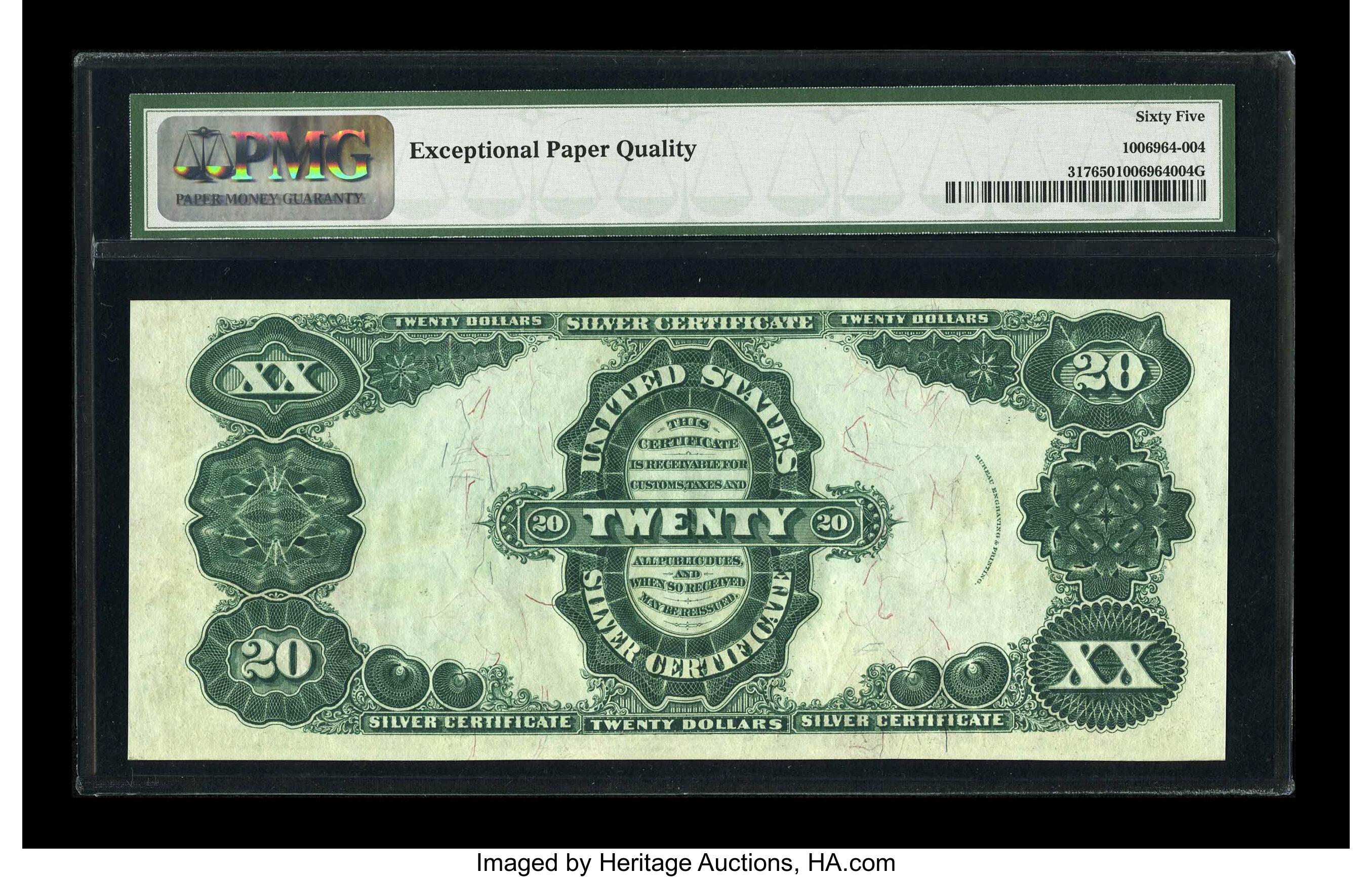 image for: Fr. 317 $20 1891 Silver Certificate PMG Gem Uncirculated 65 EPQ....