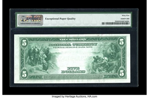 image for: Fr. 785 $5 1918 Federal Reserve Bank Note Low Serial Number PMG Gem Uncirculated 65 EPQ....