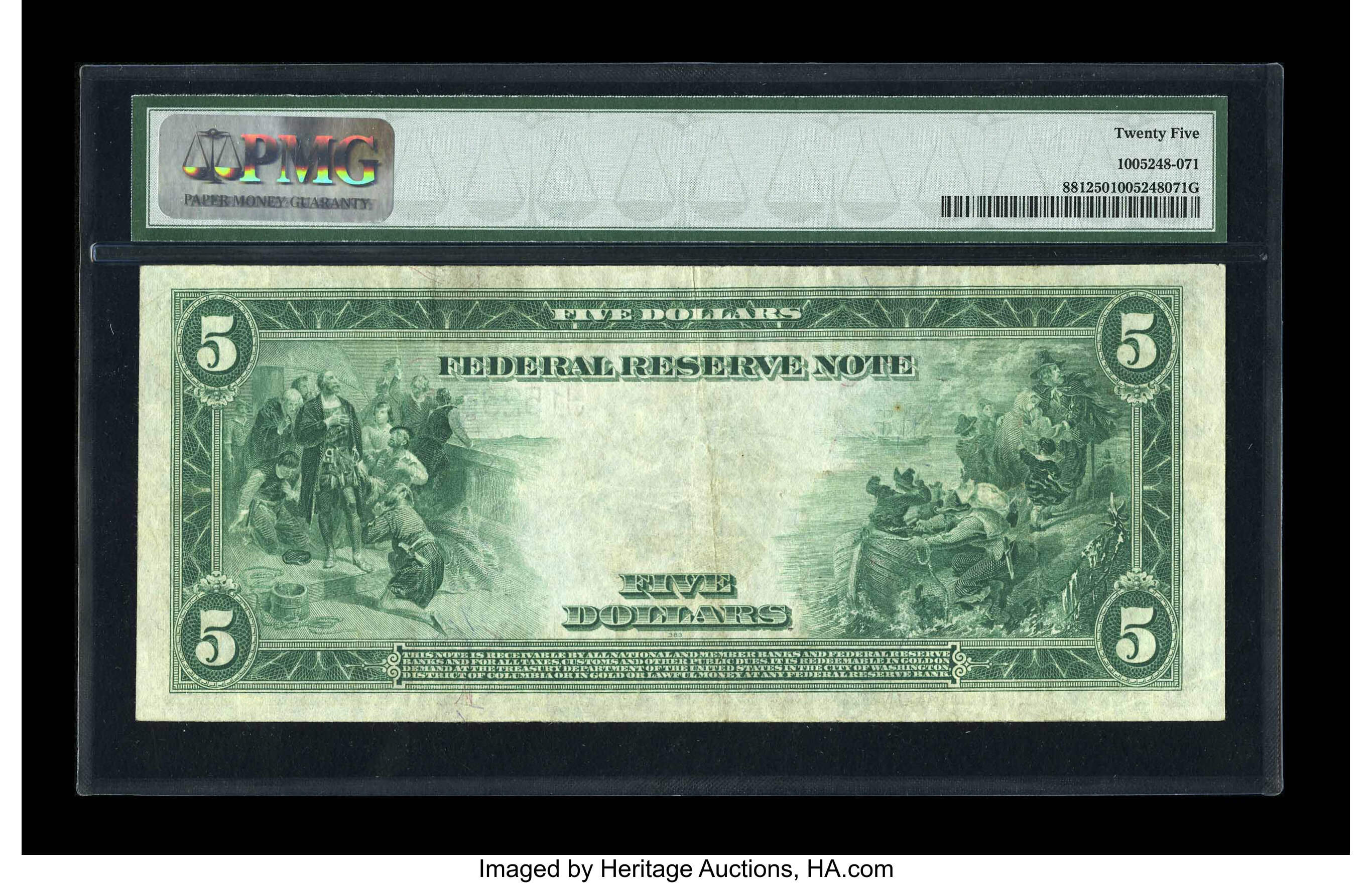 image for: Fr. 881 $5 1914 Federal Reserve Note PMG Very Fine 25.
