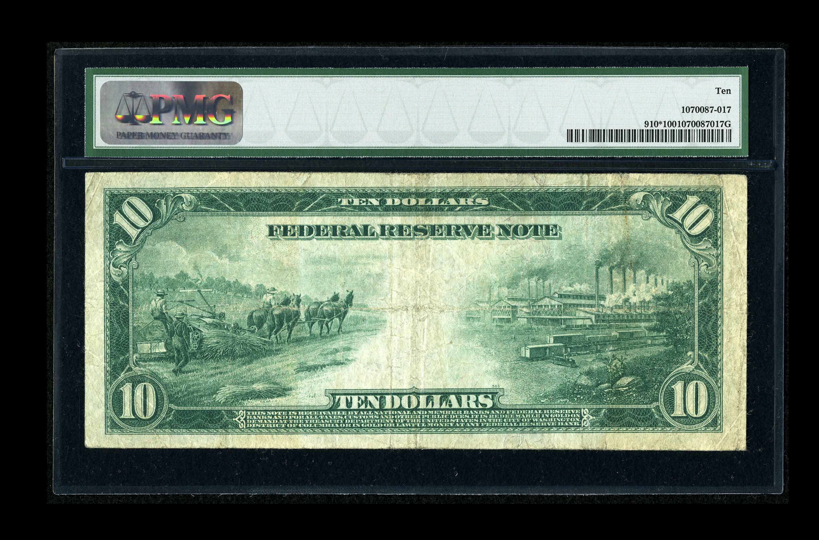 image for: Fr. 910 $10 1914 Federal Reserve Star Note PMG Very Good 10....