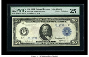 image for: Fr. 1044 $50 1914 Federal Reserve Note PMG Very Fine 25....