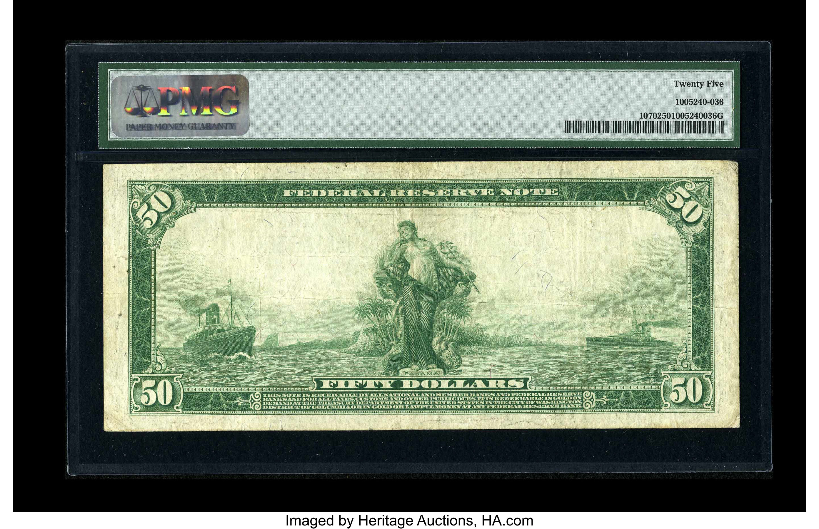 image for: Fr. 1070 $50 1914 Federal Reserve Note PMG Very Fine 25....