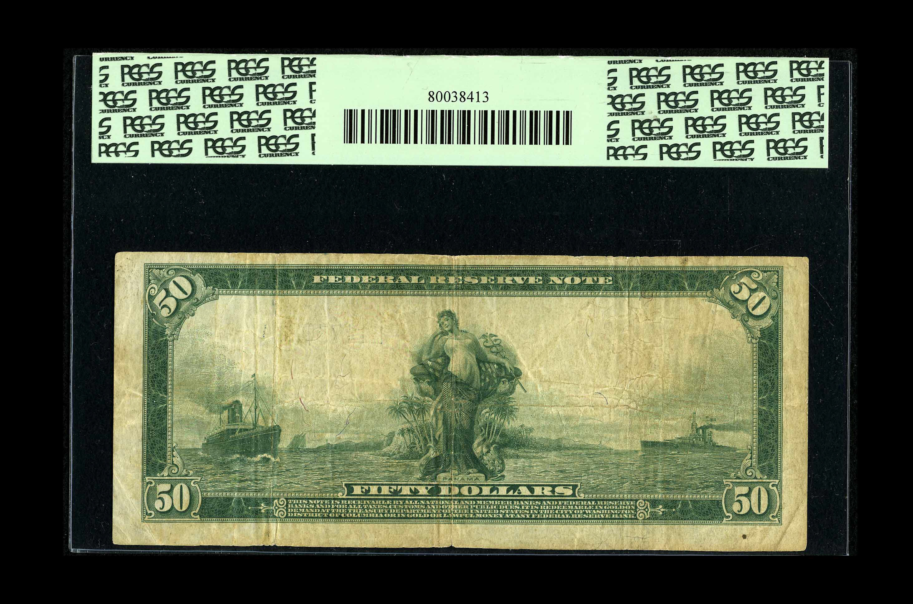 image for: Fr. 1070 $50 1914 Federal Reserve Note PCGS Very Fine 20....