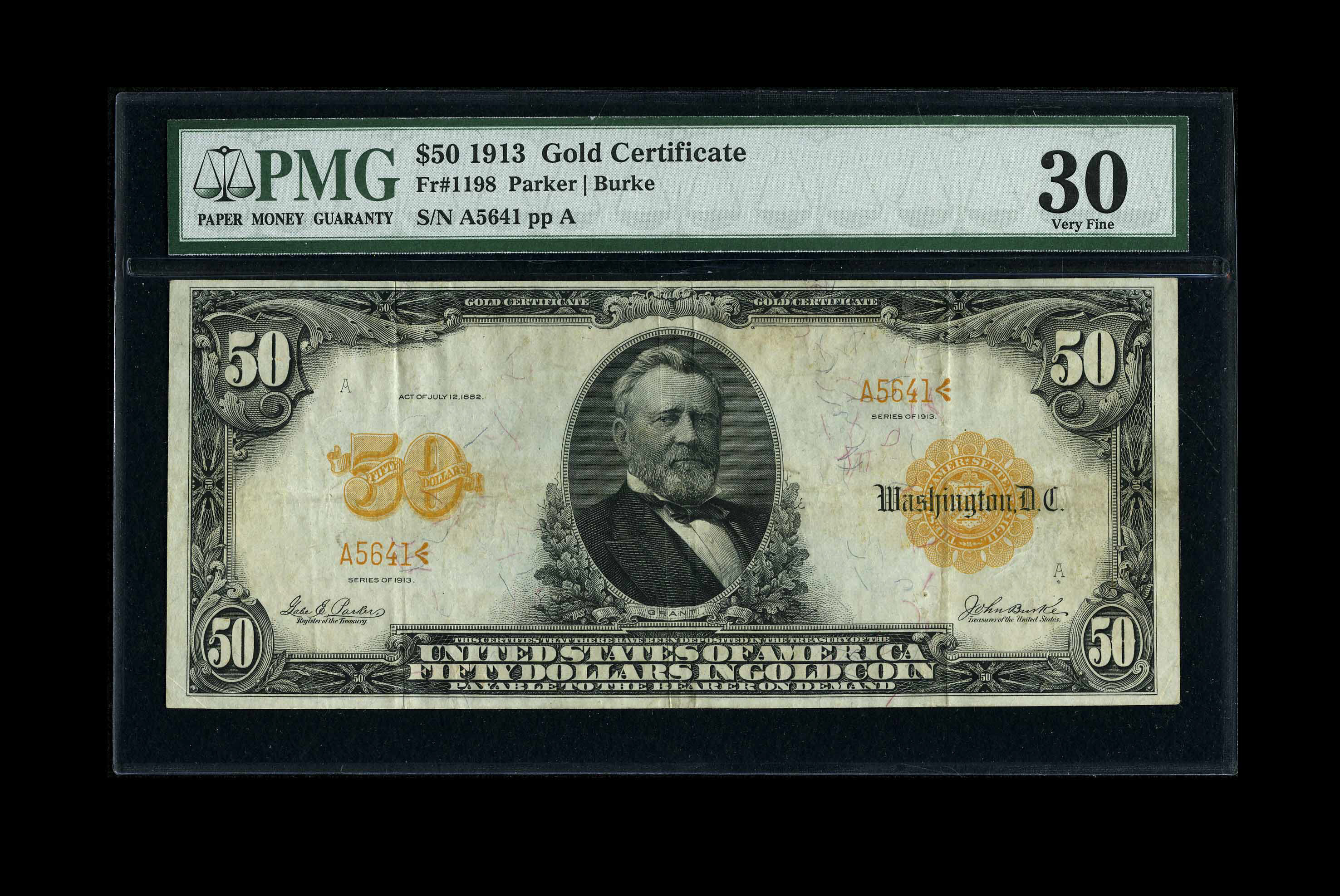 image for: Fr. 1198 $50 1913 Gold Certificate PMG Very Fine 30....