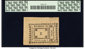 image for: South Carolina October 19, 1776 $10 PCGS Extremely Fine 40....