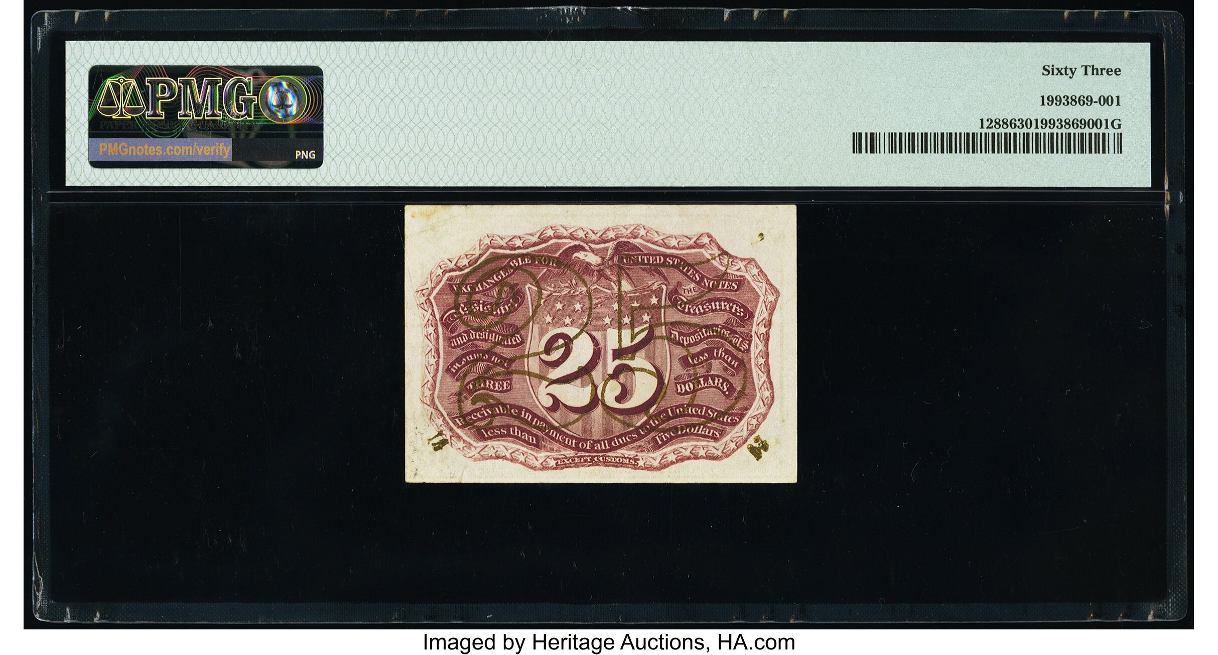 image for: Fr. 1288 25¢ Second Issue PMG Choice Uncirculated 63....
