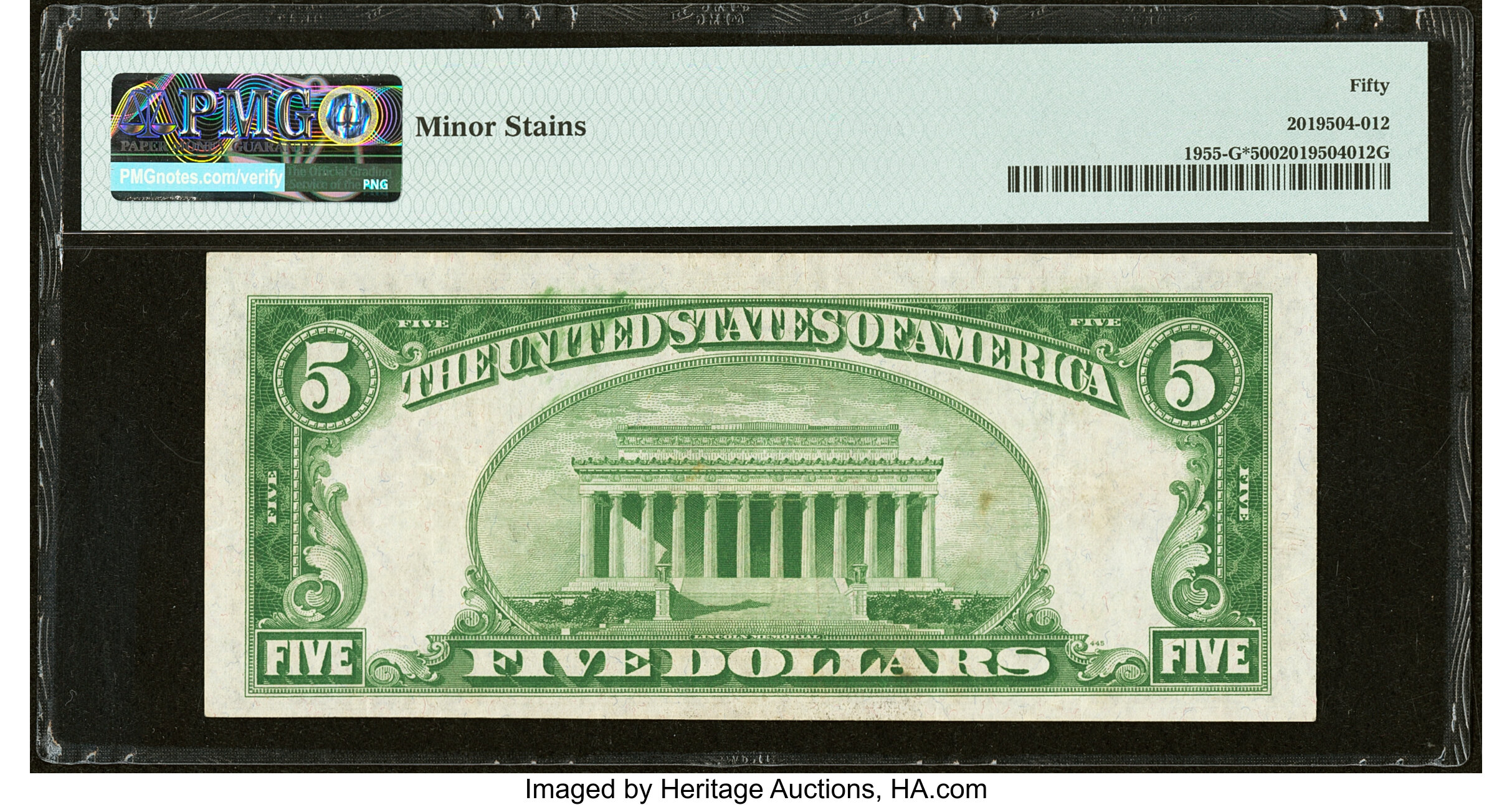 image for: Low Serial Number 757 Fr. 1955-G* $5 1934 Federal Reserve Star Note. PMG About Uncirculated 50....