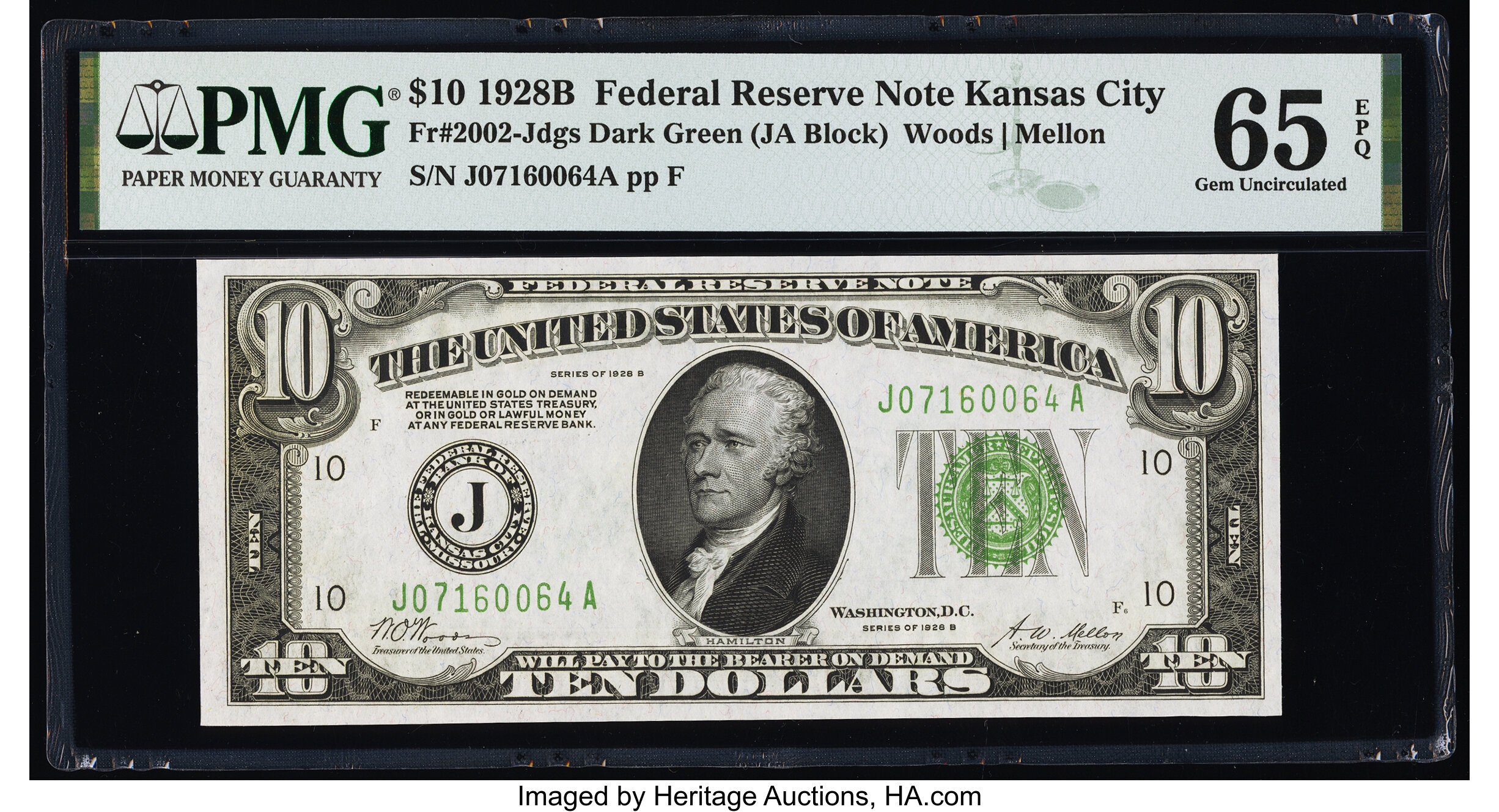 image for: Fr. 2002-J $10 1928B Federal Reserve Note. PMG Gem Uncirculated 65 EPQ....