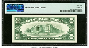 image for: Fr. 2017-G* $10 1963A Federal Reserve Star Note. PMG Superb Gem Unc 67 EPQ....