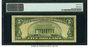 image for: Fr. 2307* $5 1934A North Africa Silver Certificate Star. PMG Very Fine 25....