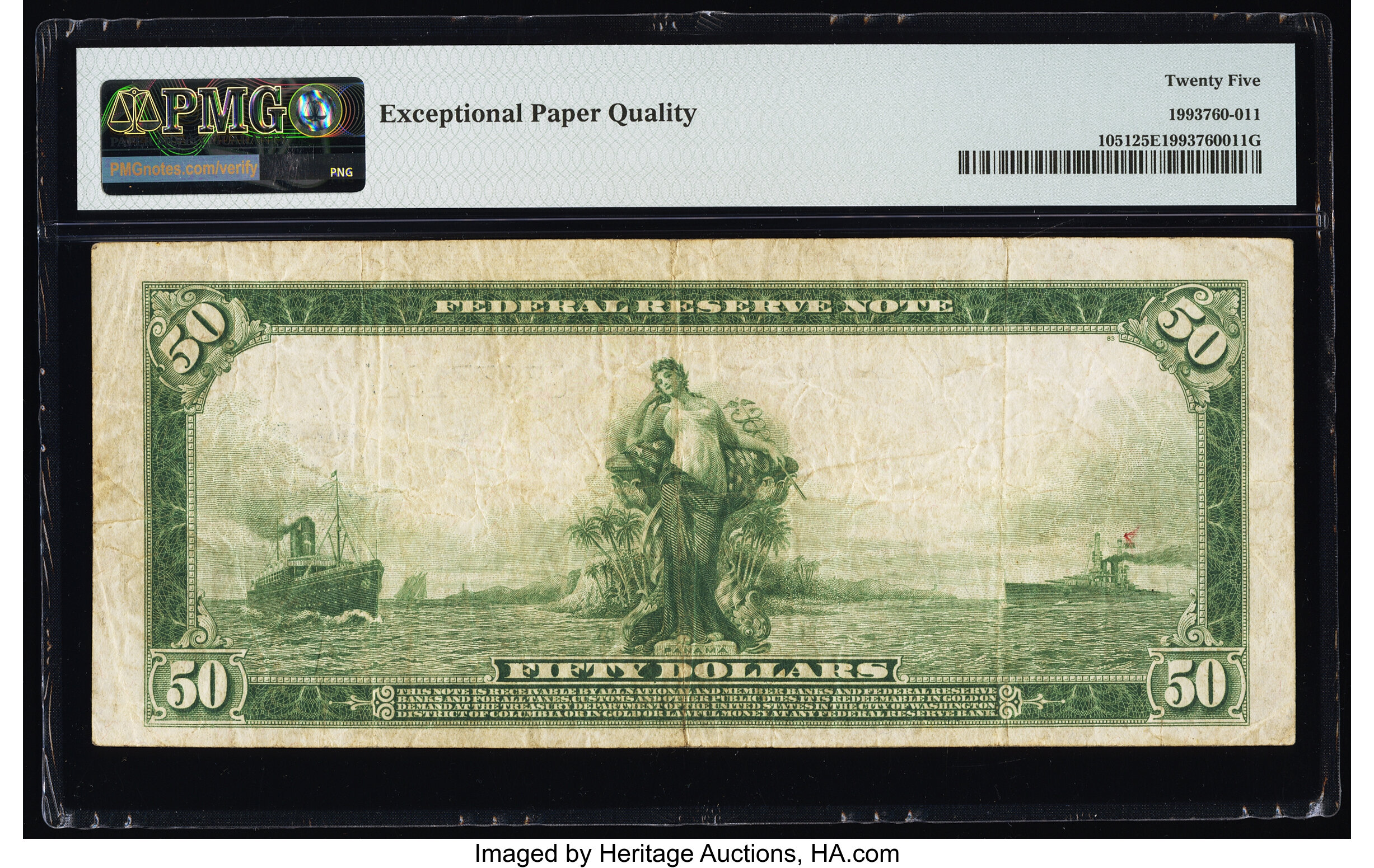 image for: Fr. 1051 $50 1914 Federal Reserve Note PMG Very Fine 25 EPQ....