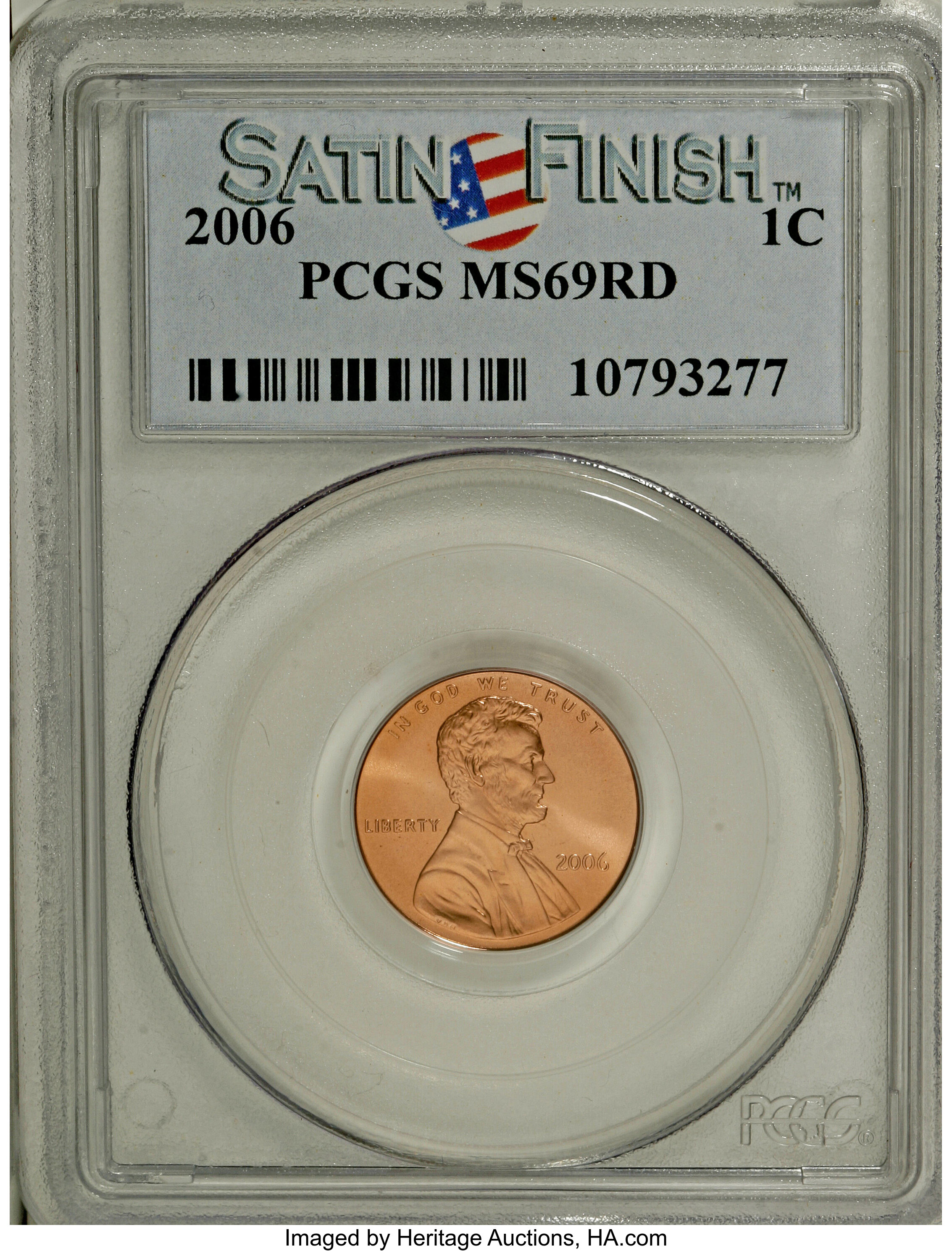 image for: 2006 1C Satin Finish MS69 Red PCGS. . PCGS Population (786/20). NGC Census: (0/0).   (#893196)...