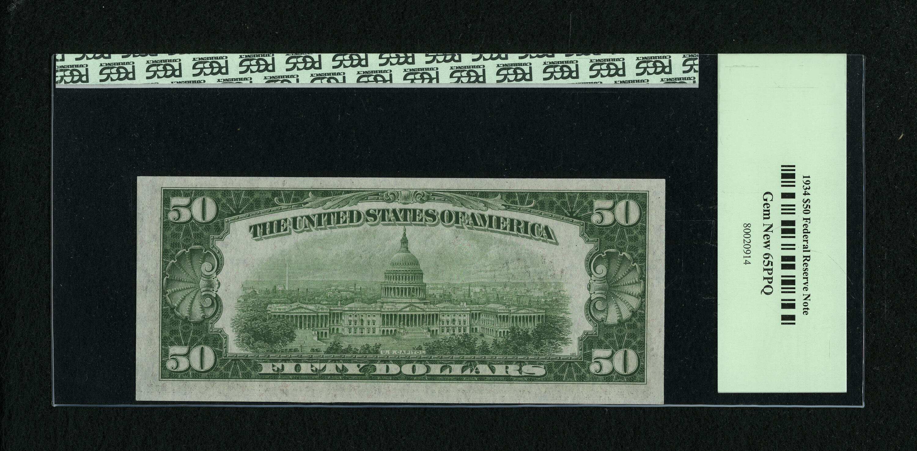 image for: Fr. 2102-C $50 1934 Federal Reserve Note. PCGS Gem New 65PPQ....