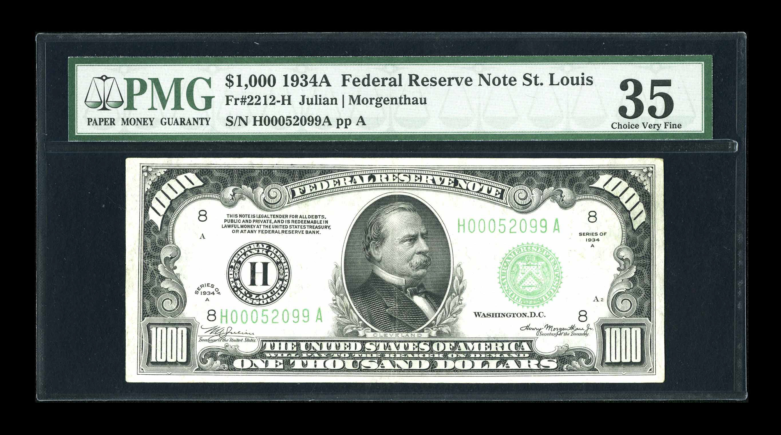 image for: Fr. 2212-H $1000 1934A Federal Reserve Note. PMG Choice Very Fine 35....