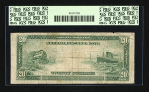 image for: Fr. 1007 $20 1914 Federal Reserve Note PCGS Fine 12....