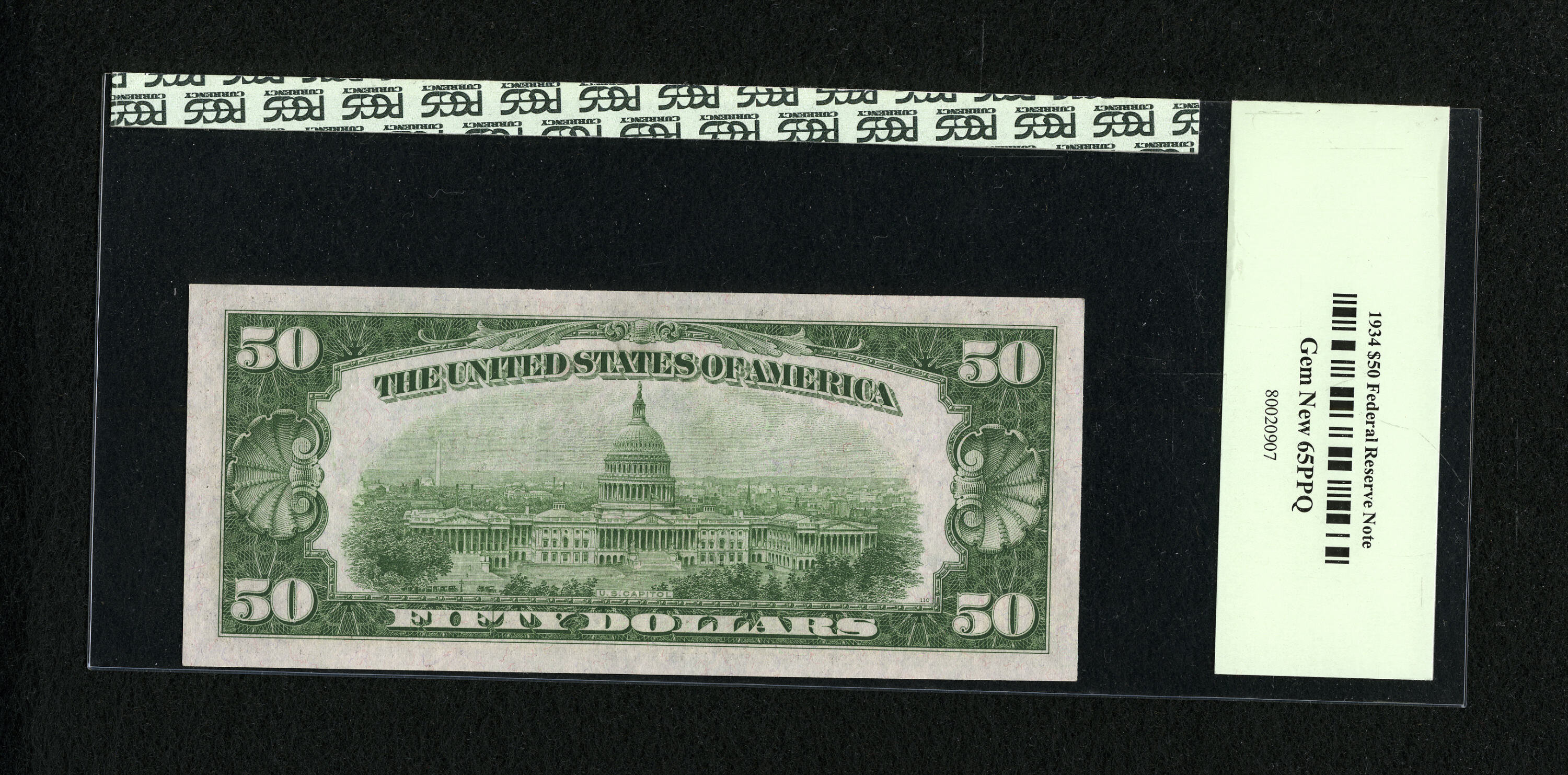 image for: Fr. 2102-C $50 1934 Federal Reserve Note. PCGS Gem New 65PPQ....