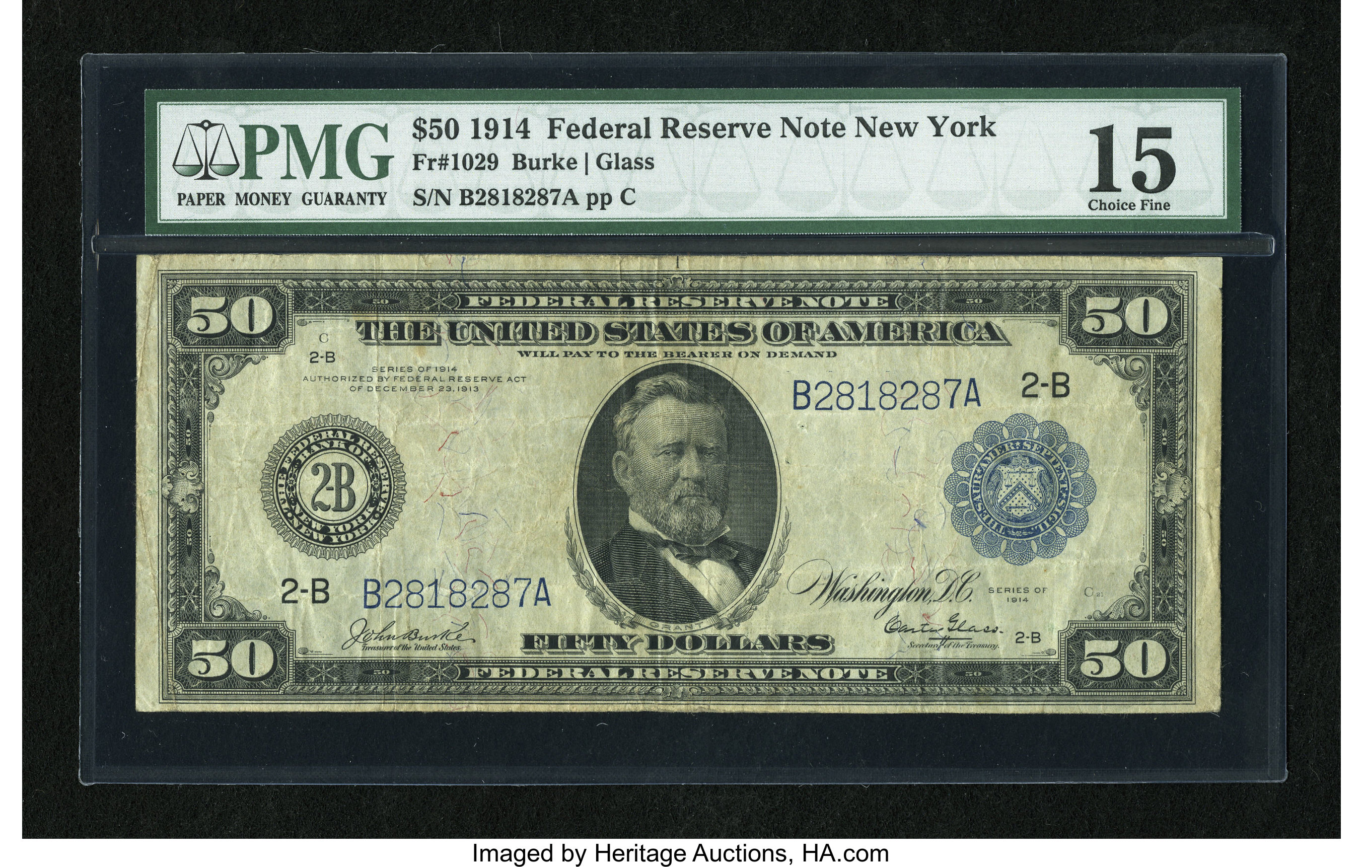 image for: Fr. 1029 $50 1914 Federal Reserve Note PMG Choice Fine 15....