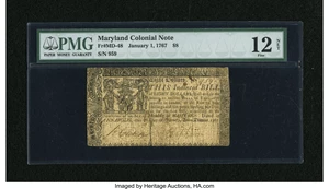 image for: Maryland January 1, 1767 $8 PMG Fine 12 Net....