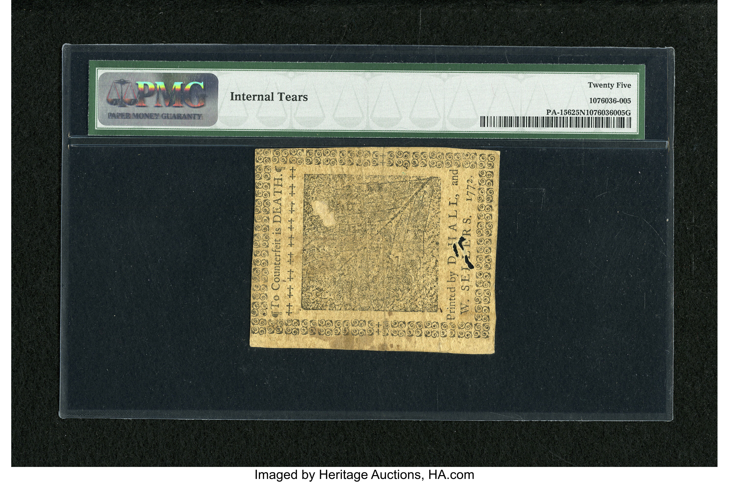 image for: Pennsylvania April 3, 1772 2s PMG Very Fine 25 Net....