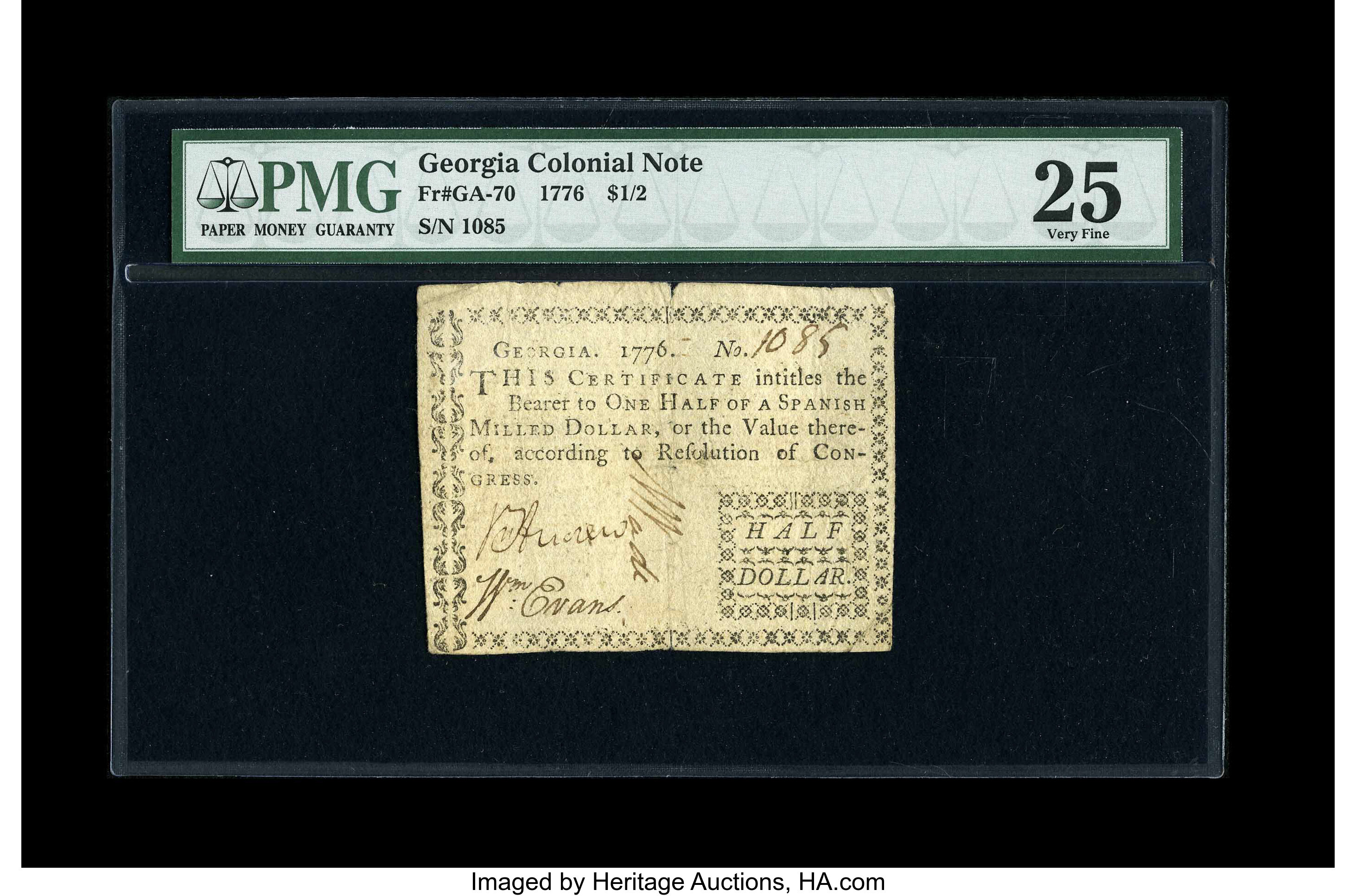image for: Georgia 1776 $1/2 PMG Very Fine 25....