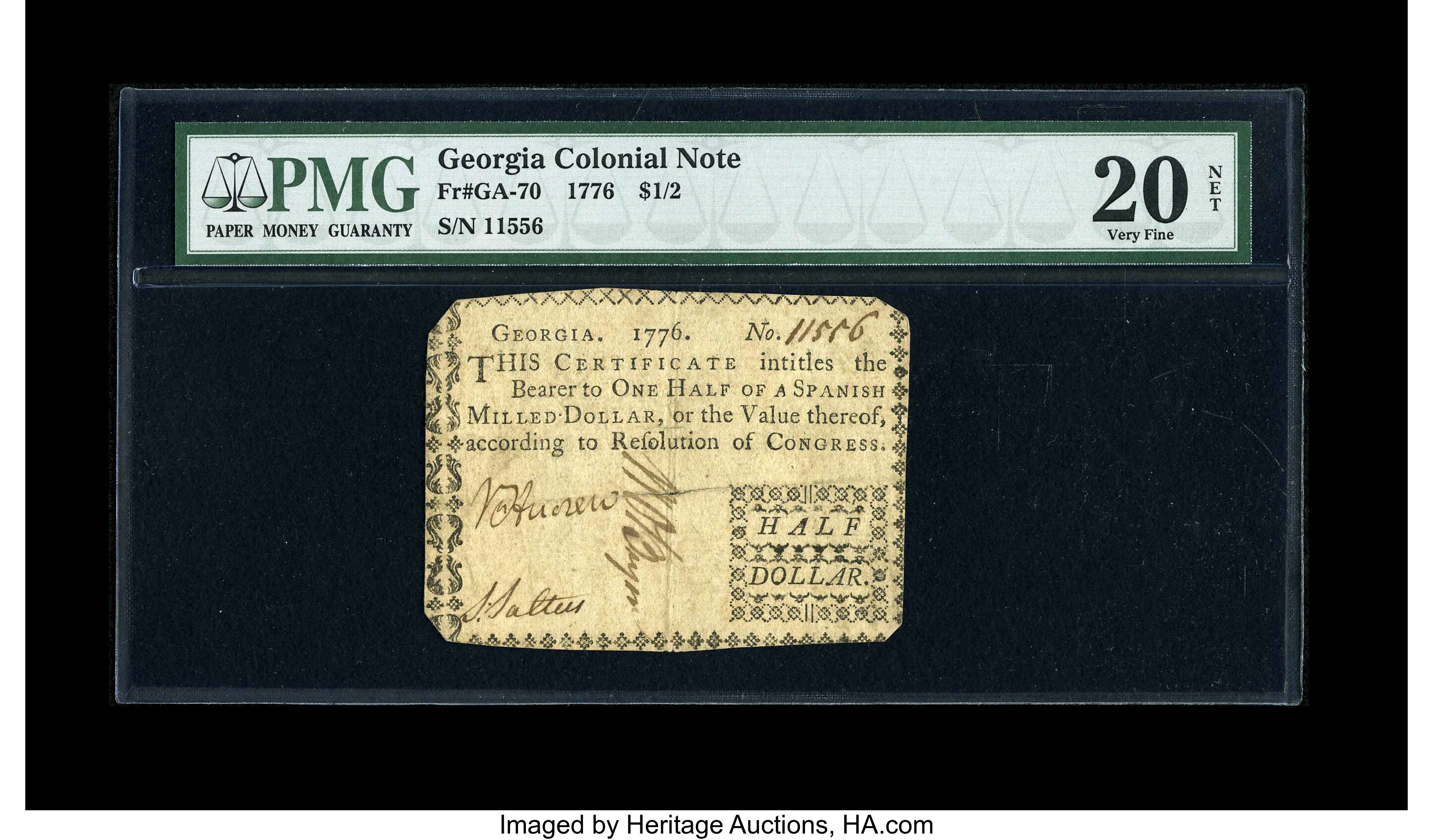 image for: Georgia 1776 $1/2 PMG Very Fine 20 Net....