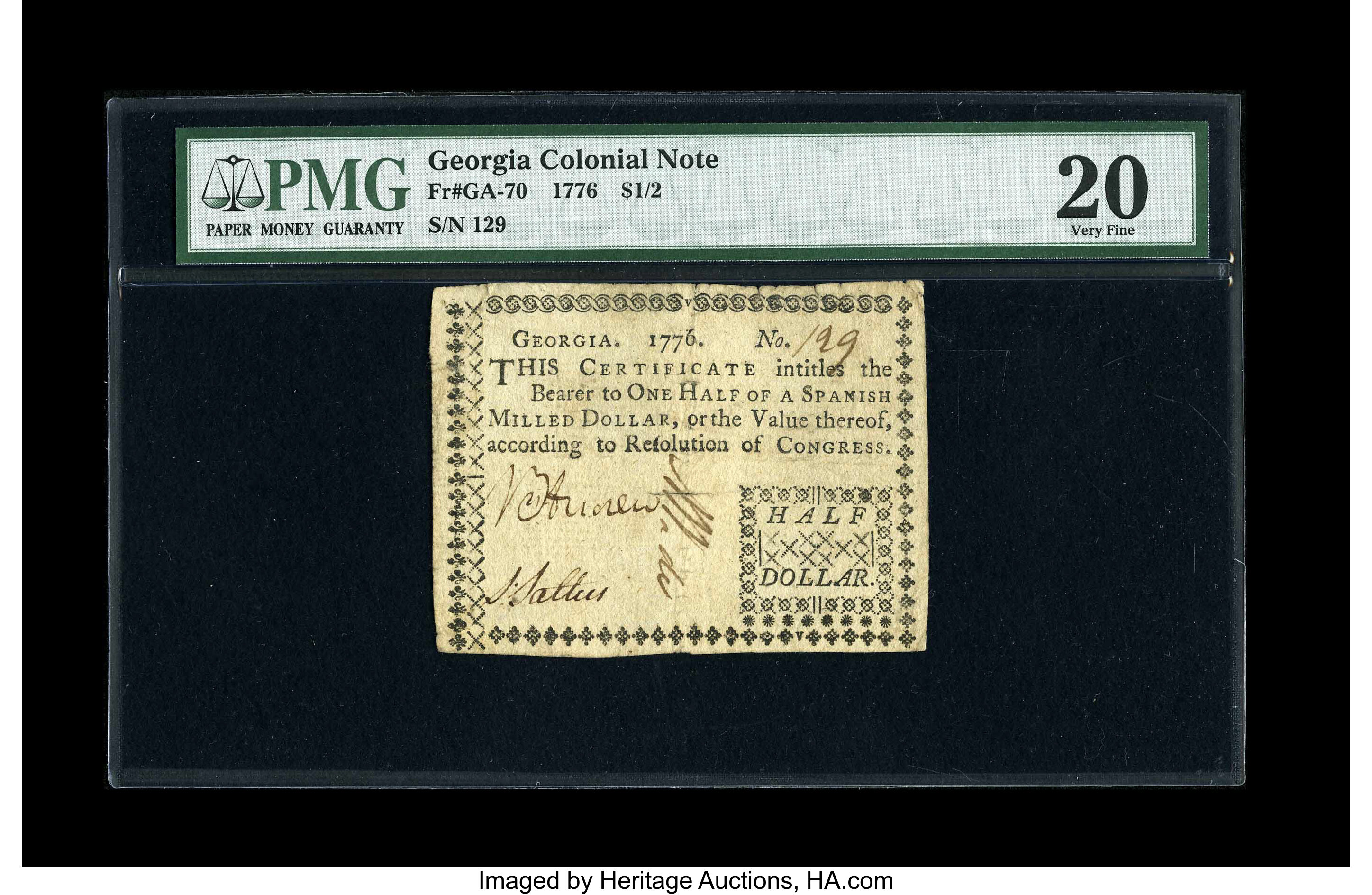 image for: Georgia 1776 $1/2 PMG Very Fine 20....