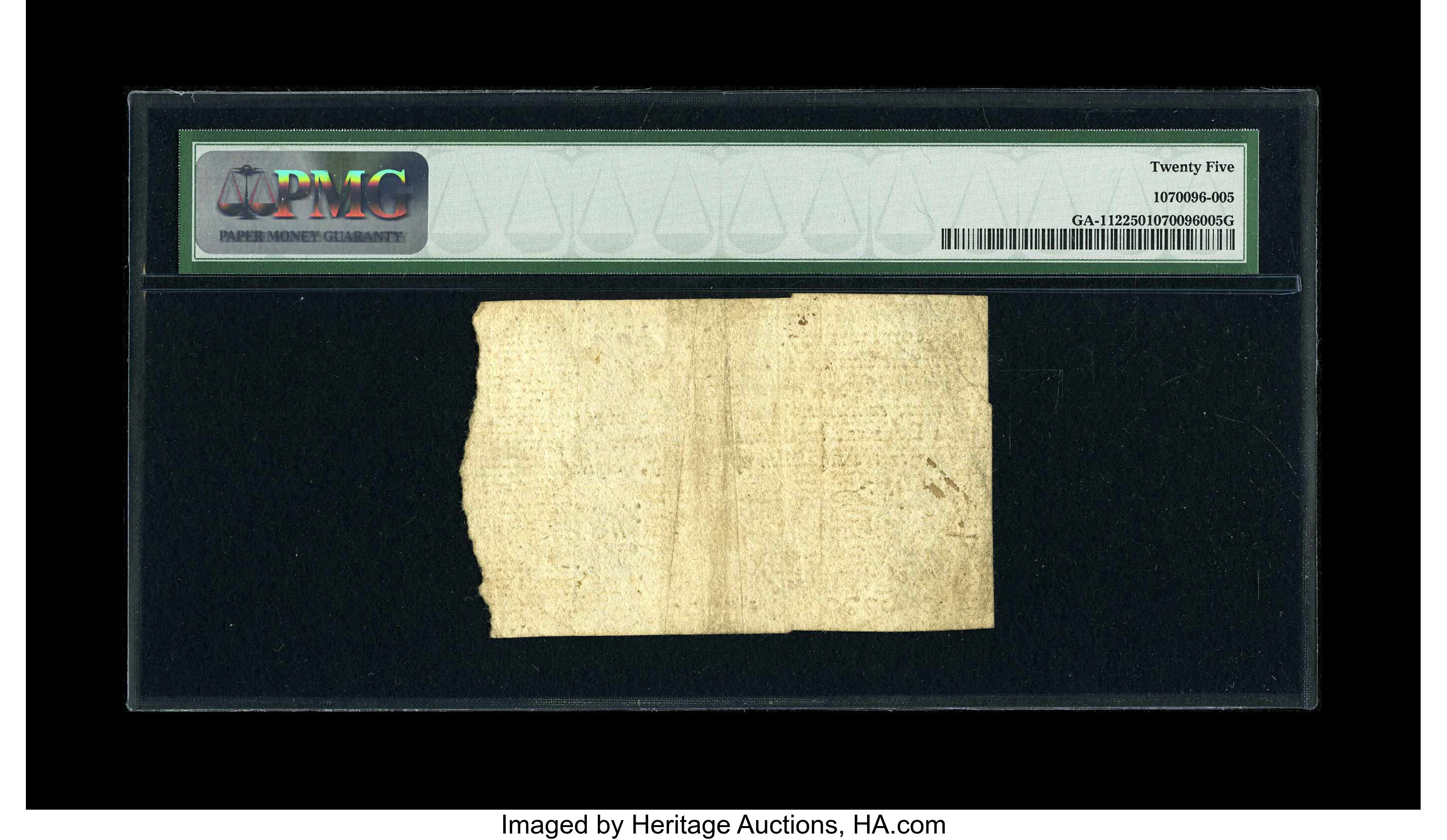 image for: Georgia September 10, 1777 $1/2 PMG Very Fine 25....