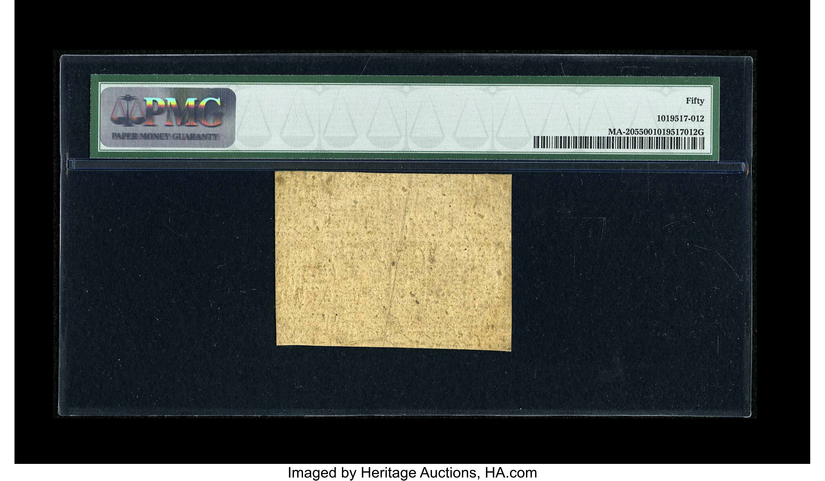 image for: Massachusetts June 18, 1776 5s/4d PMG About Uncirculated 50....