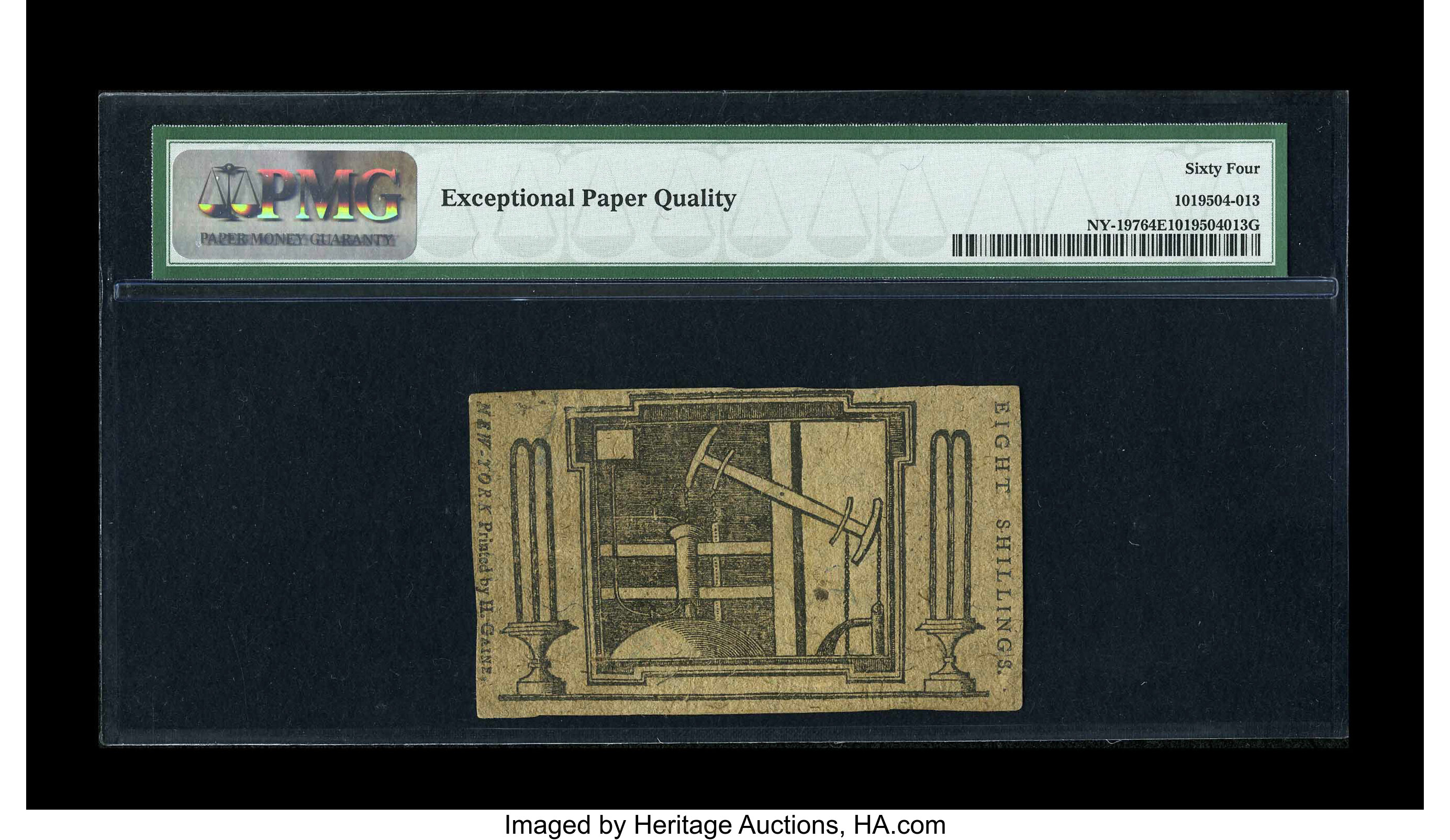 image for: New York March 5 ,1776 (Water Works) 8s PMG Choice Uncirculated 64 EPQ....