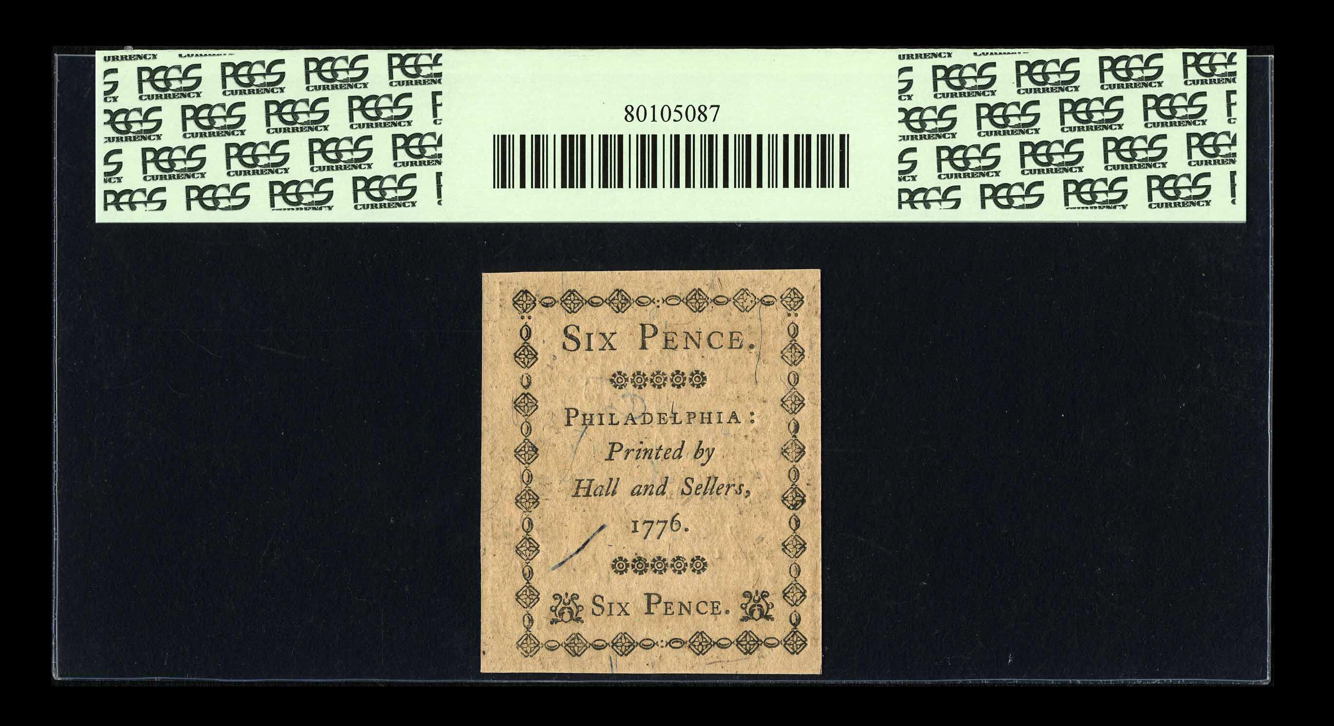 image for: Pennsylvania April 25, 1776 6d PCGS Gem New 65PPQ....