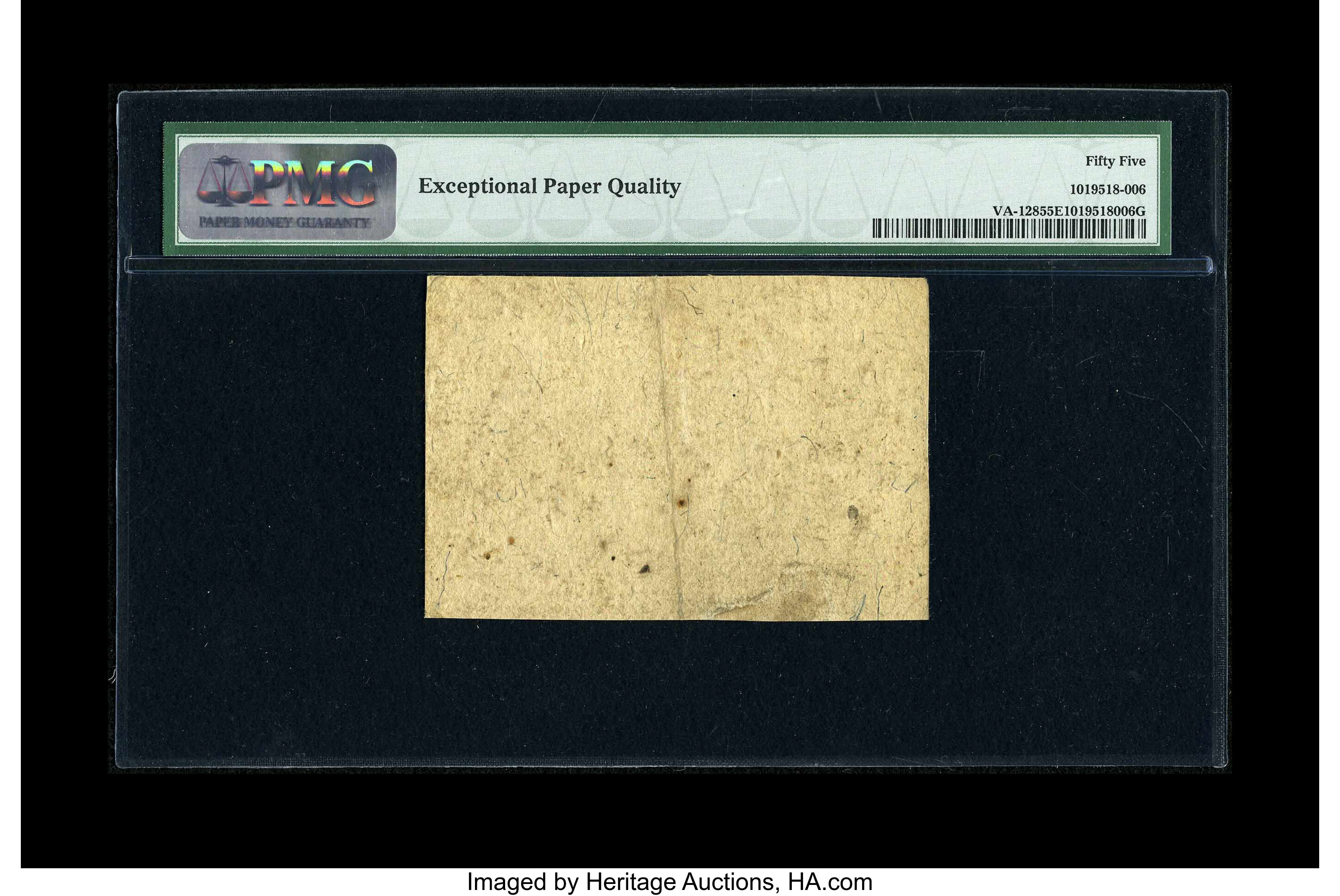 image for: Virginia October 20, 1777 $6 PMG About Uncirculated 55 EPQ....