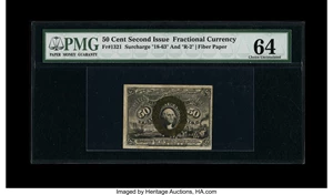 image for: Fr. 1321 50c Second Issue PMG Choice Uncirculated 64....