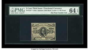 image for: Fr. 1237 5¢ Third Issue PMG Choice Uncirculated 64 EPQ.