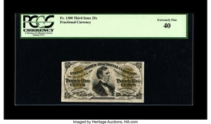 image for: Fr. 1300 25c Third Issue PCGS Extremely Fine 40....