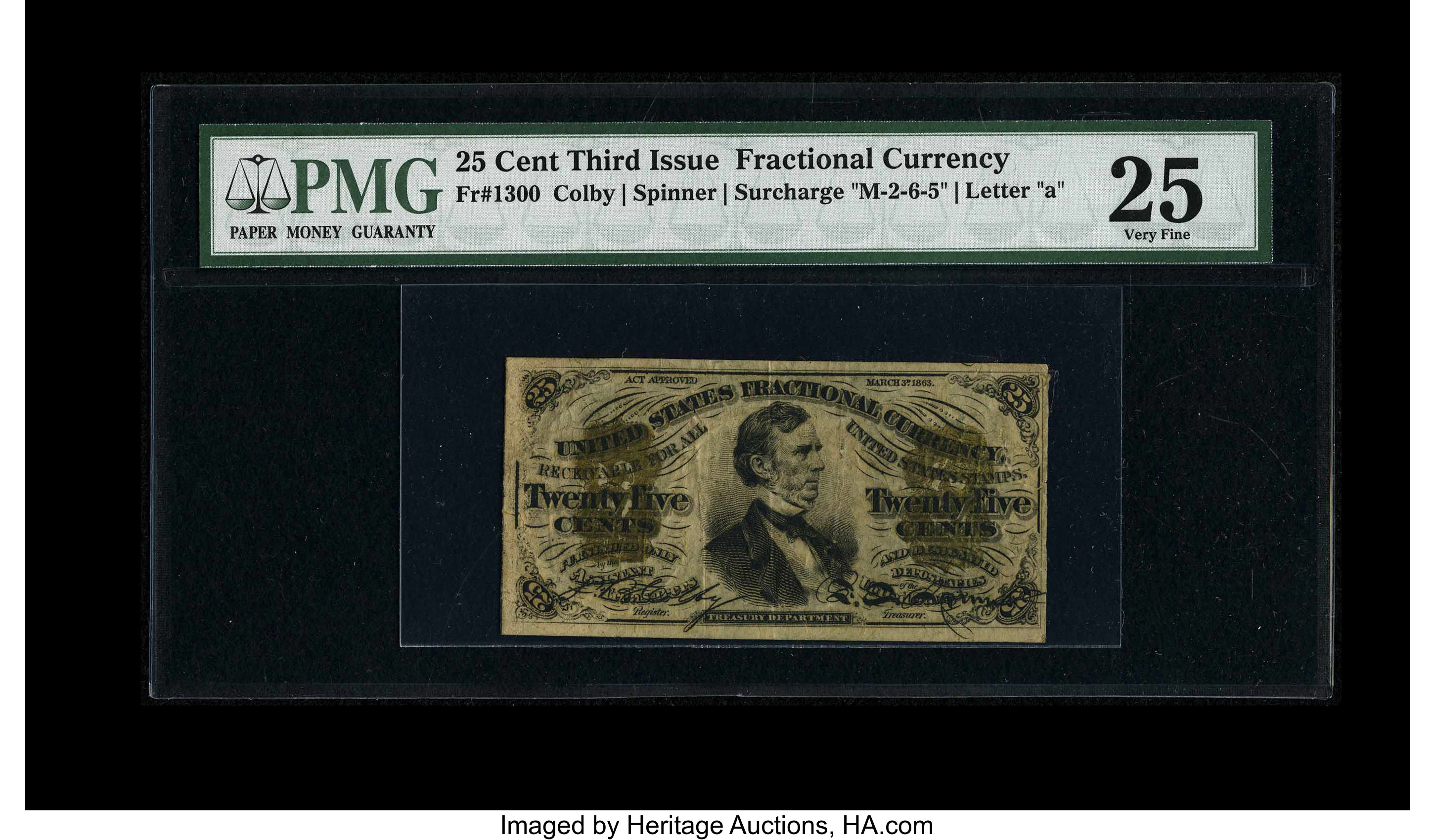 image for: Fr. 1300 25c Third Issue PMG Very Fine 25....