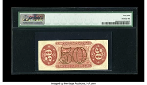 image for: Fr. 1344 50c Third Issue Justice PMG About Uncirculated 55....