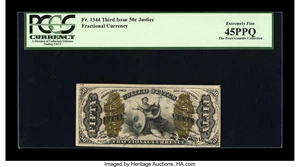 image for: Fr. 1344 50c Third Issue Justice PCGS Extremely Fine 45PPQ....
