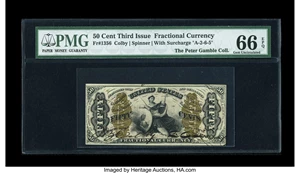 image for: Fr. 1356 50c Third Issue Justice PMG Gem Uncirculated 66 EPQ....