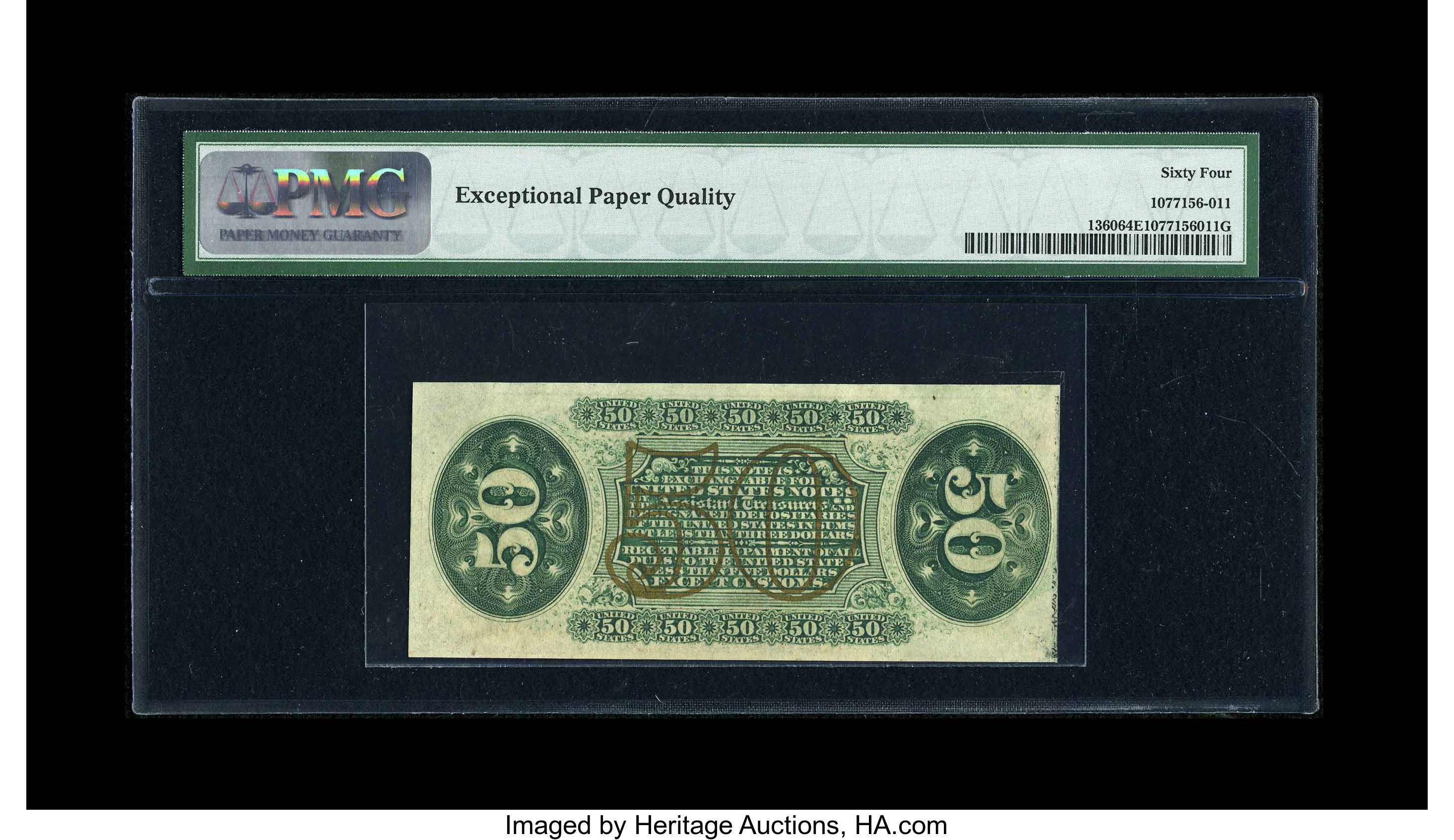 image for: Fr. 1360 50c Third Issue Justice PMG Choice Uncirculated 64 EPQ....