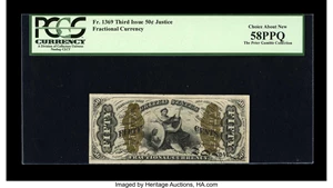 image for: Fr. 1369 50c Third Issue Justice PCGS Choice About New 58PPQ....