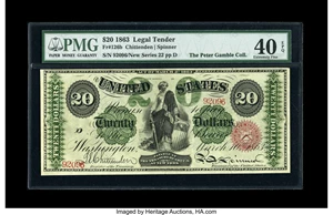 image for: Fr. 126b $20 1863 Legal Tender PMG Extremely Fine 40 EPQ....